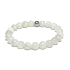 Měsíční kámen modrý náramek elastický přírodní kámen, kulička 8 mm / 16 - 17 cm, kámen osudu