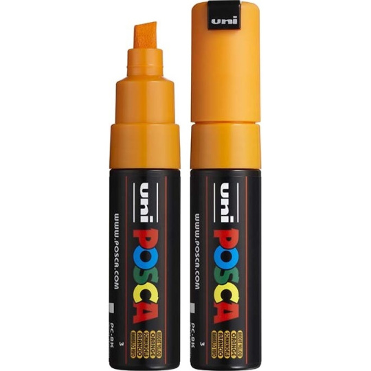 Posca Univerzální akrylátový popisovač se širokým, seříznutým hrotem 8 mm Jasně žlutá (pomeranč) PC-8K