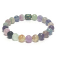Fluorit čakrový náramek elastický přírodní kámen, kulička 8 mm / 16 - 17 cm, kámen géniů