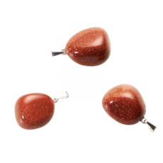 Goldstone złoty Troml średnica 2,2 - 3 cm, 1 sztuka, kamień ambicji