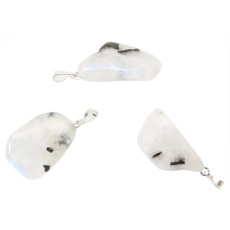 Měsíční kámen bílý Troml přívěsek přírodní kámen, M cca 3 cm, 1 kus, kámen osudu