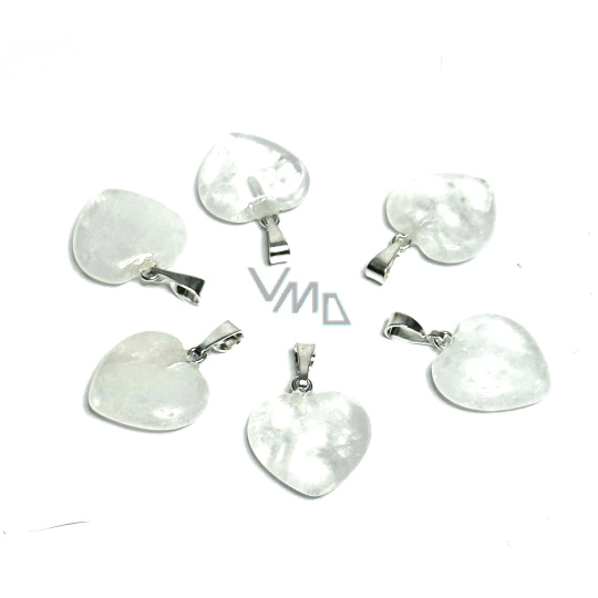 Křišťál Srdce přívěsek přírodní kámen 15 mm, kámen kamenů