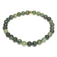 Křišťál s aktinolitem náramek elastický přírodní kámen, kulička 6 mm / 16 - 17 cm, zlatý korálek, kámen kamenů