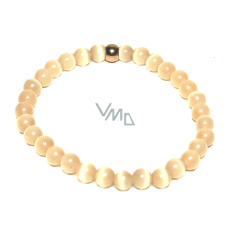 Ulexit champagne náramek elastický přírodní kámen, kulička 6 mm / 16 - 17 cm, AAA kvalita