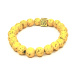 Láva jasně žlutá s královskou mantrou Óm náramek elastický přírodní kámen, kulička 8 mm / 16 - 17 cm, zrozen ze čtyř živlů