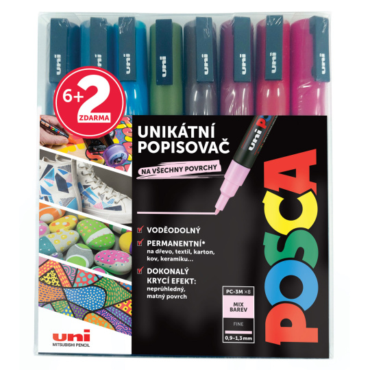 Posca Univerzální sada akrylátových popisovačů 0,9 - 1,3 mm Autumn Podzimní barvy 8 kusů PC-3M