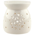 Aromalampa porcelánová bílá s vločkami 9,9 cm