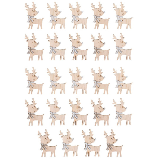 Sobi s lepíkem dřevění 4 cm 24 kusů