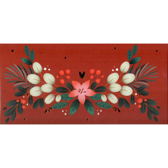 Albi Dárková krabička Vánoční květy na červené 22,3 x 11 x 2 cm