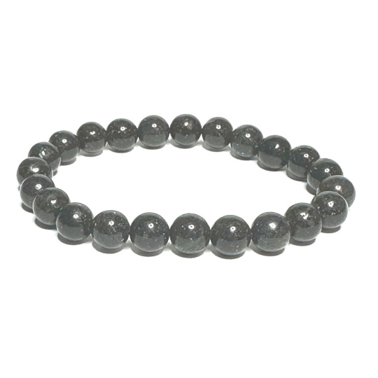 Opál černý náramek elastický přírodní kámen, kulička 8 mm / 16 - 17 cm, AAA kvalita, kámen štěstí