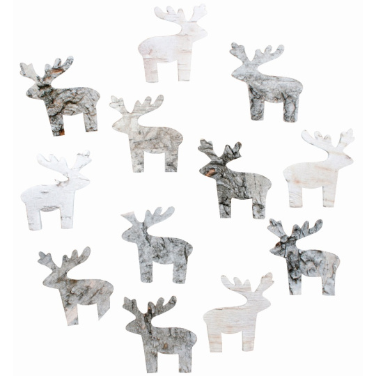 Sobi z březové kůry 5,5 cm 12 kusů Sobi z březové kůry 5,5 cm 12 kusů