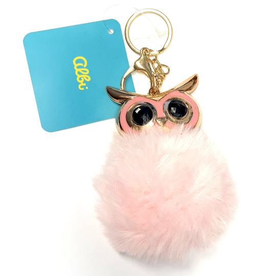 Albi Chlupatá klíčenka Sova růžová 11 cm