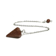 Goldstone zlatý kyvadlo 2,5 cm + 18 cm řetízek s korálkou, kámen ambicí