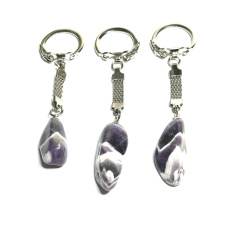 Ametyst zebra Zambie Troml přívěsek klíčenka přírodní kámen, cca 10 cm, 1 kus, kámen králů a biskupů