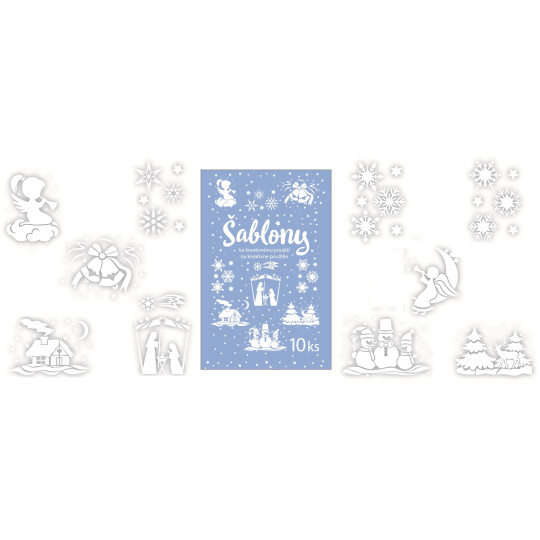 Šablony vánoční 10 motivů 31 x 21 cm