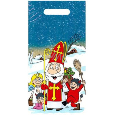 Press Mikulášská taška s průhmatem Mikuláš, čertíci, anděl 195 x 400 mm