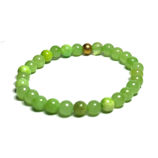 Kalcit zelený náramek elastický přírodní kámen, kulička 6 mm / 16 - 17 cm, kámen intuice