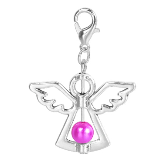 Anioł stróż zawieszka z ciemną perłą 29 x 37 mm 1 sztuka