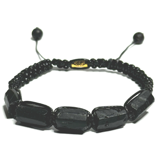 Turmalín Skoryl náramek přírodní kámen vyrobený ze zaoblených kamenů, ručně pletený, nastavitelná velikost, strážce dobré nálady