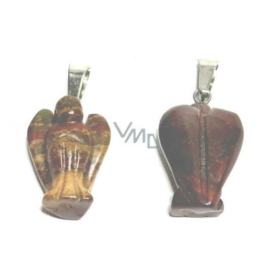 Jaspis Anděl strážný přívěsek přírodní kámen ručně broušený 2 - 2,2 cm, kámen pozitivní energie