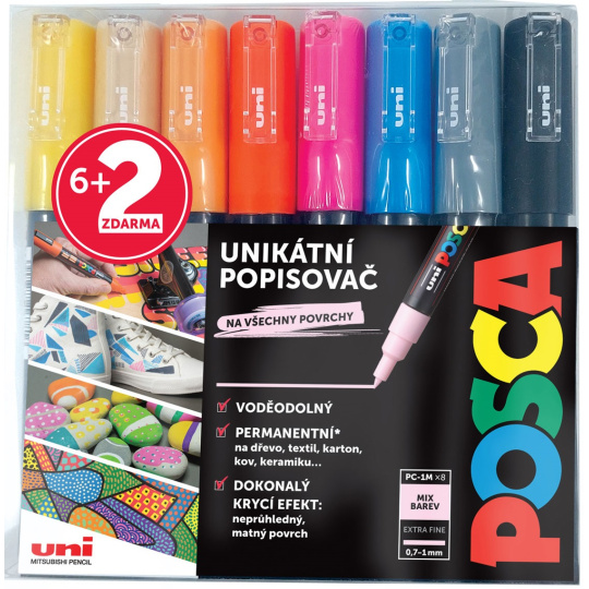 Posca Univerzální sada akrylátových popisovačů 0,7 - 1 mm Summer letní barvy 8 kusů PC-1M