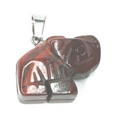 Jaspis Słoń figurka naturalny kamień, ręcznie szlifowana figurka 1,8 x 2,5 x 8 mm, kamień pozytywnej energii