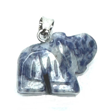 Sodalit Slon přívěsek přírodní kámen, ručně broušená figurka 1,8 x 2,5 x 8 mm, kámen komunikace