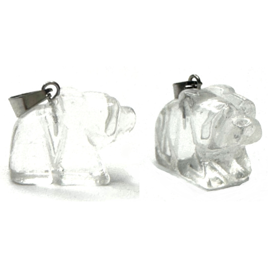 Křišťál Medvěd přívěsek přírodní kámen, ručně broušená figurka 1,8 x 2,5 x 8 mm, kámen kamenů