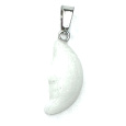 Achát bílý Měsíc přívěsek přírodní kámen, ručně broušená figurka 2,2 x 10 mm, poskytuje klid a mír