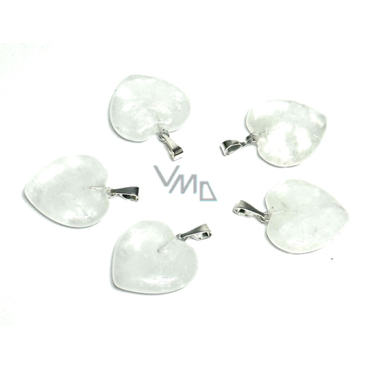 Křišťál Srdce přívěsek přírodní kámen 20 mm, kámen kamenů