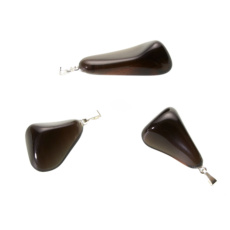 Obsidián kouřový Troml přívěs přírodní kámen, M cca 3 cm, 1 kus, kámen záchrany