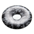 Obsidián vločkový Donut přírodní kámen 30 mm, kámen záchrany