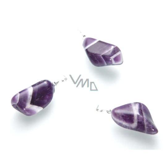 Ametyst Malawi Troml přívěsek přírodní kámen, M cca 3 cm, 1 kus, kámen králů a biskupů