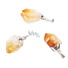 Citrín v kovu přívěsek přírodní kámen cca 2,5 - 3 cm, kámen hojnosti, úspěchu Citrín v kovu přívěsek přírodní kámen cca 2,5 - 3 cm, kámen hojnosti, úspěchu