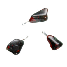 Heliotrop / Bloodstone JAR Troml přívěsek přírodní kámen, S cca 2,5 cm, 1 kus, kámen odvahy