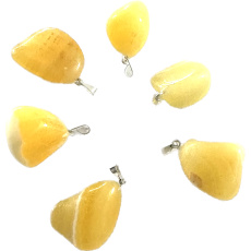 Kalcit oranžový Troml přívěsek přírodní kámen, M cca 3 cm, 1 kus, kámen intuice