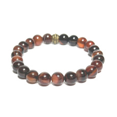 Sardonyx náramek elastický přírodní kámen, kulička 8 mm / 16 - 17 cm, kámen štěstí a životní síly