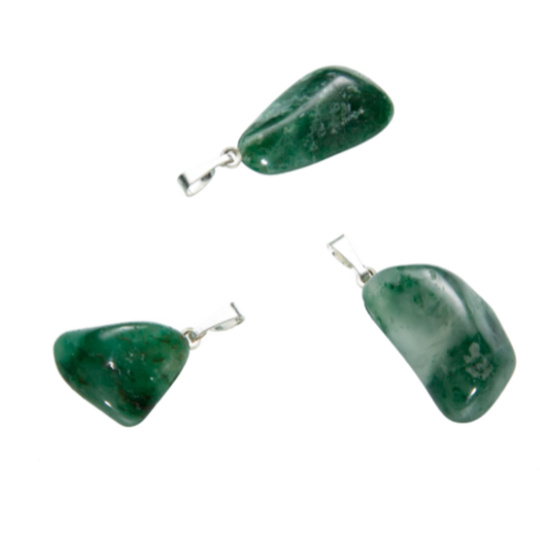 Chalcedon zelený Troml přívěsek přírodní kámen, M cca 3 cm, 1 kus, kámen lásky, radosti