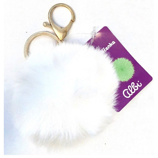 Albi Chlupatá klíčenka Bílá 11 cm