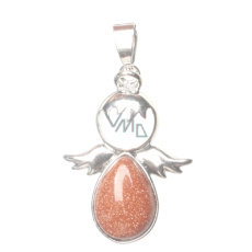Goldstone zlatý Anděl strážný přívěsek 3,5 x 2,5 mm, kámen ambicí Goldstone zlatý Anděl strážný přívěsek 3,5 x 2,5 mm, kámen ambicí