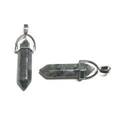 Wahadło Labradorit szlif fasetowy naturalny kamień 41 x 13 mm, kamień przemiany