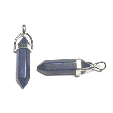 Lapis Lazuli kyvadlo šestihran přívěsek přírodní kámen 41 x 13 mm, kámen harmonie