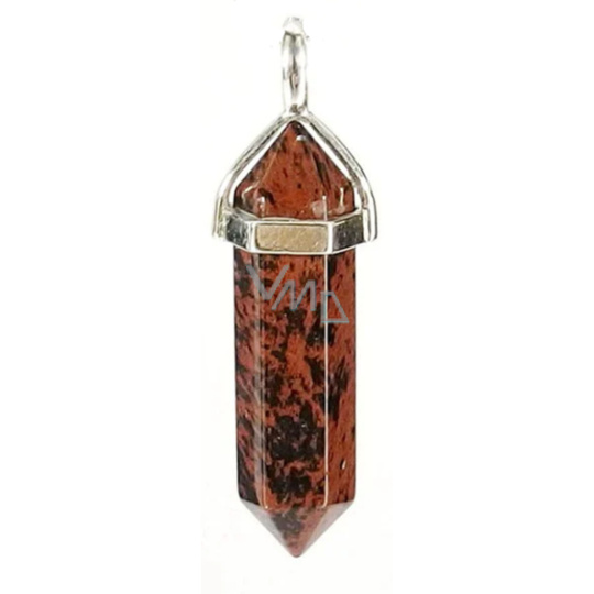 Obsidian mahagon kyvadlo šestihran přívěsek přírodní kámen 41 x 13 mm, kámen záchrany Obsidian mahagon kyvadlo šestihran přívěsek přírodní kámen 41 x 13 mm, kámen záchrany