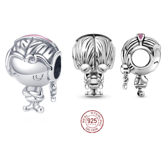 Charm Sterlingové stříbro 925 Dospívající náctiletá dívka, korálek na náramek rodina