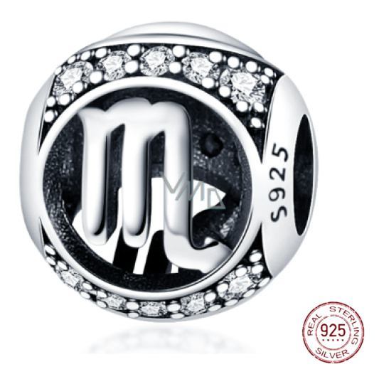 Charm Sterlingové stříbro 925 znamení zvěrokruhu Štír + zirkony, korálek na náramek Charm Sterlingové stříbro 925 znamení zvěrokruhu Štír + zirkony, korálek na náramek