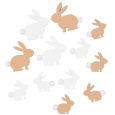 Zajíčci s ocáskem Hnědá, bílá 3 - 4 cm 12 kusů