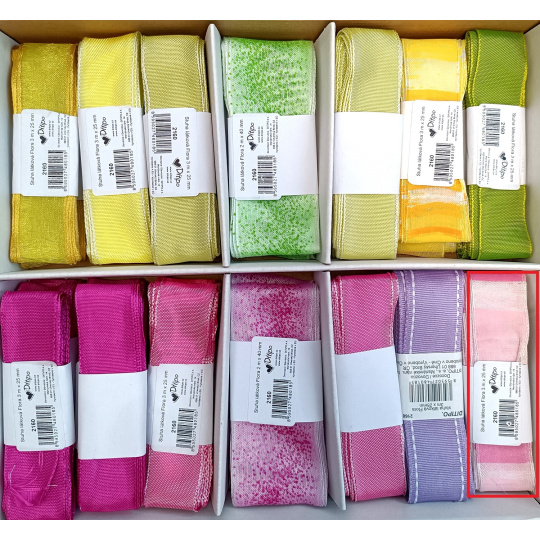 Ditipo Stuha látková Flora růžové proužky 3 m x 25 mm