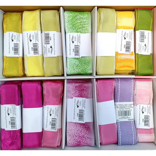 Ditipo Stuha látková Flora zelená sytá 3 m x 25 mm