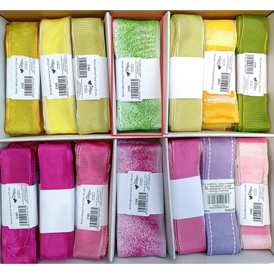 Ditipo Stuha látková Flora zelené tečky 2 m x 40 mm