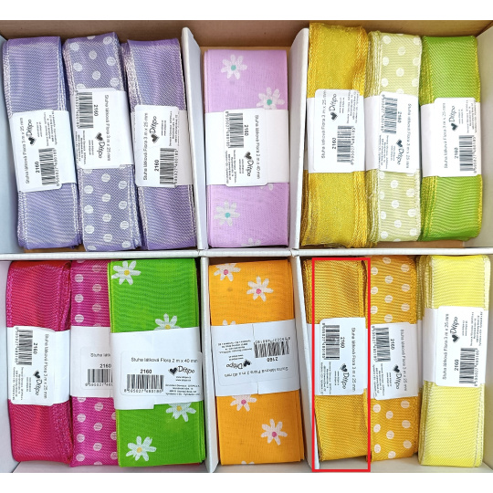 Ditipo Stuha látková Flora žluto-oranžová 3 m x 25 mm